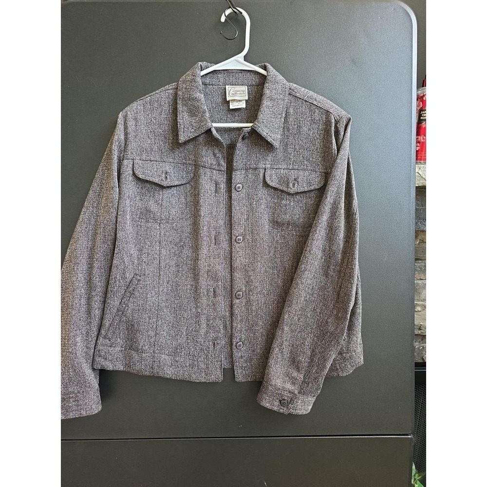 Company Collection Gray Button Up Collared Blazer Size 12